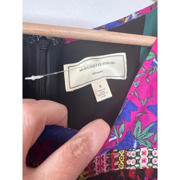 NEW Anthropologie Moulinette Soeurs Emporia Boho Lined Pink Maxi Dress Size: 6 - Picture 4 of 7